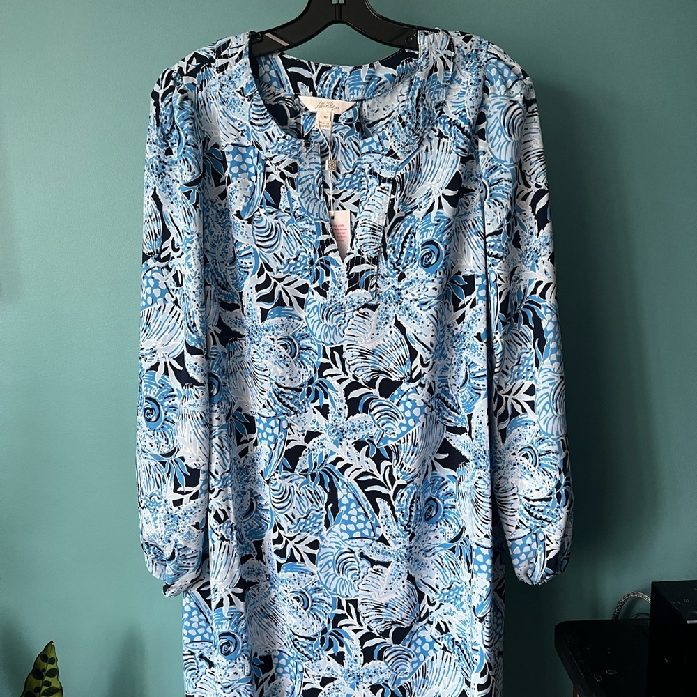 NWT size 16 Lilly Pulitzer Olivene Dress Bonaire Blue Coastal Constellation